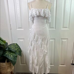 A New Day - White Polka Dot Ruffle Maxi Dress Size XXS